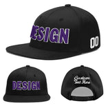Custom Black 3D Puff Embroidery Flat Embroidery Casual Sport Baseball Cap