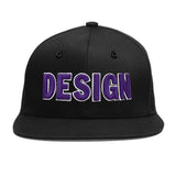 Custom Black 3D Puff Embroidery Flat Embroidery Casual Sport Baseball Cap