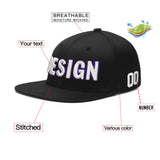Custom Black 3D Puff Embroidery Flat Embroidery Casual Sport Baseball Cap
