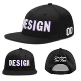 Custom Black 3D Puff Embroidery Flat Embroidery Casual Sport Baseball Cap
