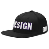 Custom Black 3D Puff Embroidery Flat Embroidery Casual Sport Baseball Cap