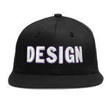 Custom Black 3D Puff Embroidery Flat Embroidery Casual Sport Baseball Cap