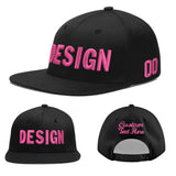 Custom Black 3D Puff Embroidery Flat Embroidery Casual Sport Baseball Cap