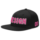 Custom Black 3D Puff Embroidery Flat Embroidery Casual Sport Baseball Cap