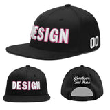 Custom Black 3D Puff Embroidery Flat Embroidery Casual Sport Baseball Cap