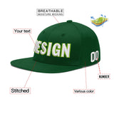 Custom Green Neon Green-White 3D Puff Embroidery Flat Embroidery Casual Sport Baseball Cap