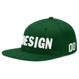Custom Green Neon Green-White 3D Puff Embroidery Flat Embroidery Casual Sport Baseball Cap