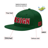 Custom Green Neon Green-White 3D Puff Embroidery Flat Embroidery Casual Sport Baseball Cap