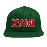Custom Green Neon Green-White 3D Puff Embroidery Flat Embroidery Casual Sport Baseball Cap