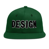 Custom Green Neon Green-White 3D Puff Embroidery Flat Embroidery Casual Sport Baseball Cap