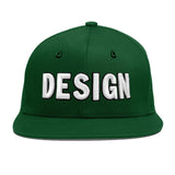 Custom Green Neon Green-White 3D Puff Embroidery Flat Embroidery Casual Sport Baseball Cap