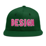 Custom Green Neon Green-White 3D Puff Embroidery Flat Embroidery Casual Sport Baseball Cap
