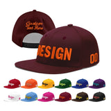 Custom Jujube Red Orange 3D Puff Embroidery Flat Embroidery Casual Sport Baseball Cap