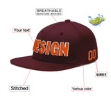Custom Jujube Red Orange 3D Puff Embroidery Flat Embroidery Casual Sport Baseball Cap