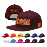 Custom Jujube Red Orange 3D Puff Embroidery Flat Embroidery Casual Sport Baseball Cap