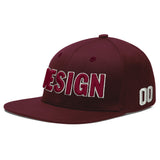 Custom Jujube Red Orange 3D Puff Embroidery Flat Embroidery Casual Sport Baseball Cap