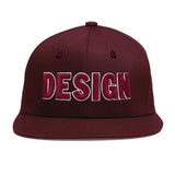 Custom Jujube Red Orange 3D Puff Embroidery Flat Embroidery Casual Sport Baseball Cap