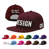 Custom Jujube Red Orange 3D Puff Embroidery Flat Embroidery Casual Sport Baseball Cap