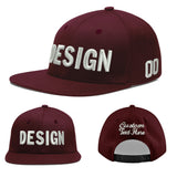 Custom Jujube Red Orange 3D Puff Embroidery Flat Embroidery Casual Sport Baseball Cap