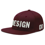 Custom Jujube Red Orange 3D Puff Embroidery Flat Embroidery Casual Sport Baseball Cap