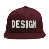 Custom Jujube Red Orange 3D Puff Embroidery Flat Embroidery Casual Sport Baseball Cap