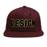 Custom Jujube Red Orange 3D Puff Embroidery Flat Embroidery Casual Sport Baseball Cap