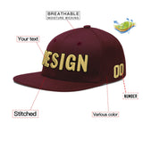 Custom Jujube Red Orange 3D Puff Embroidery Flat Embroidery Casual Sport Baseball Cap