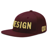 Custom Jujube Red Orange 3D Puff Embroidery Flat Embroidery Casual Sport Baseball Cap