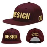 Custom Jujube Red Orange 3D Puff Embroidery Flat Embroidery Casual Sport Baseball Cap