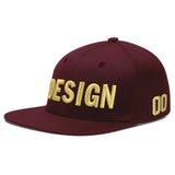 Custom Jujube Red Orange 3D Puff Embroidery Flat Embroidery Casual Sport Baseball Cap