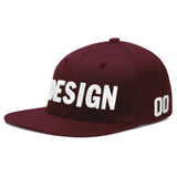 Custom Jujube Red Orange 3D Puff Embroidery Flat Embroidery Casual Sport Baseball Cap