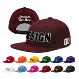 Custom Jujube Red Orange 3D Puff Embroidery Flat Embroidery Casual Sport Baseball Cap