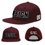 Custom Jujube Red Orange 3D Puff Embroidery Flat Embroidery Casual Sport Baseball Cap