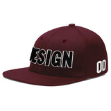 Custom Jujube Red Orange 3D Puff Embroidery Flat Embroidery Casual Sport Baseball Cap