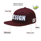 Custom Jujube Red Orange 3D Puff Embroidery Flat Embroidery Casual Sport Baseball Cap