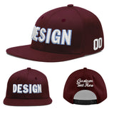 Custom Jujube Red Orange 3D Puff Embroidery Flat Embroidery Casual Sport Baseball Cap