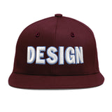 Custom Jujube Red Orange 3D Puff Embroidery Flat Embroidery Casual Sport Baseball Cap
