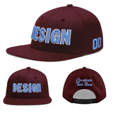 Custom Jujube Red Orange 3D Puff Embroidery Flat Embroidery Casual Sport Baseball Cap
