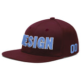 Custom Jujube Red Orange 3D Puff Embroidery Flat Embroidery Casual Sport Baseball Cap