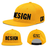 Custom Yellow Black 3D Puff Embroidery Flat Embroidery Casual Sport Baseball Cap
