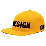 Custom Yellow Black 3D Puff Embroidery Flat Embroidery Casual Sport Baseball Cap