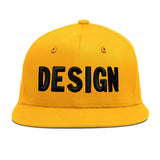 Custom Yellow Black 3D Puff Embroidery Flat Embroidery Casual Sport Baseball Cap