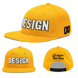 Custom Yellow Black 3D Puff Embroidery Flat Embroidery Casual Sport Baseball Cap