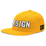 Custom Yellow Black 3D Puff Embroidery Flat Embroidery Casual Sport Baseball Cap