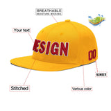 Custom Yellow Black 3D Puff Embroidery Flat Embroidery Casual Sport Baseball Cap