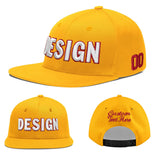 Custom Yellow Black 3D Puff Embroidery Flat Embroidery Casual Sport Baseball Cap