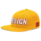 Custom Yellow Black 3D Puff Embroidery Flat Embroidery Casual Sport Baseball Cap