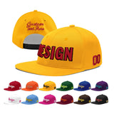 Custom Yellow Black 3D Puff Embroidery Flat Embroidery Casual Sport Baseball Cap
