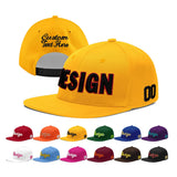 Custom Yellow Black 3D Puff Embroidery Flat Embroidery Casual Sport Baseball Cap