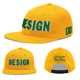 Custom Yellow Black 3D Puff Embroidery Flat Embroidery Casual Sport Baseball Cap